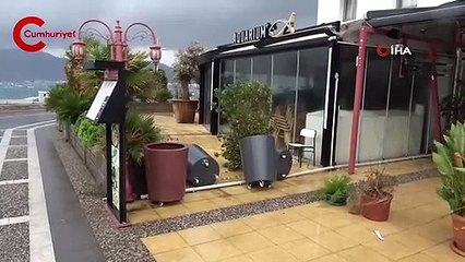 Marmaris’te şiddetli rüzgar hayatı olumsuz etkiledi