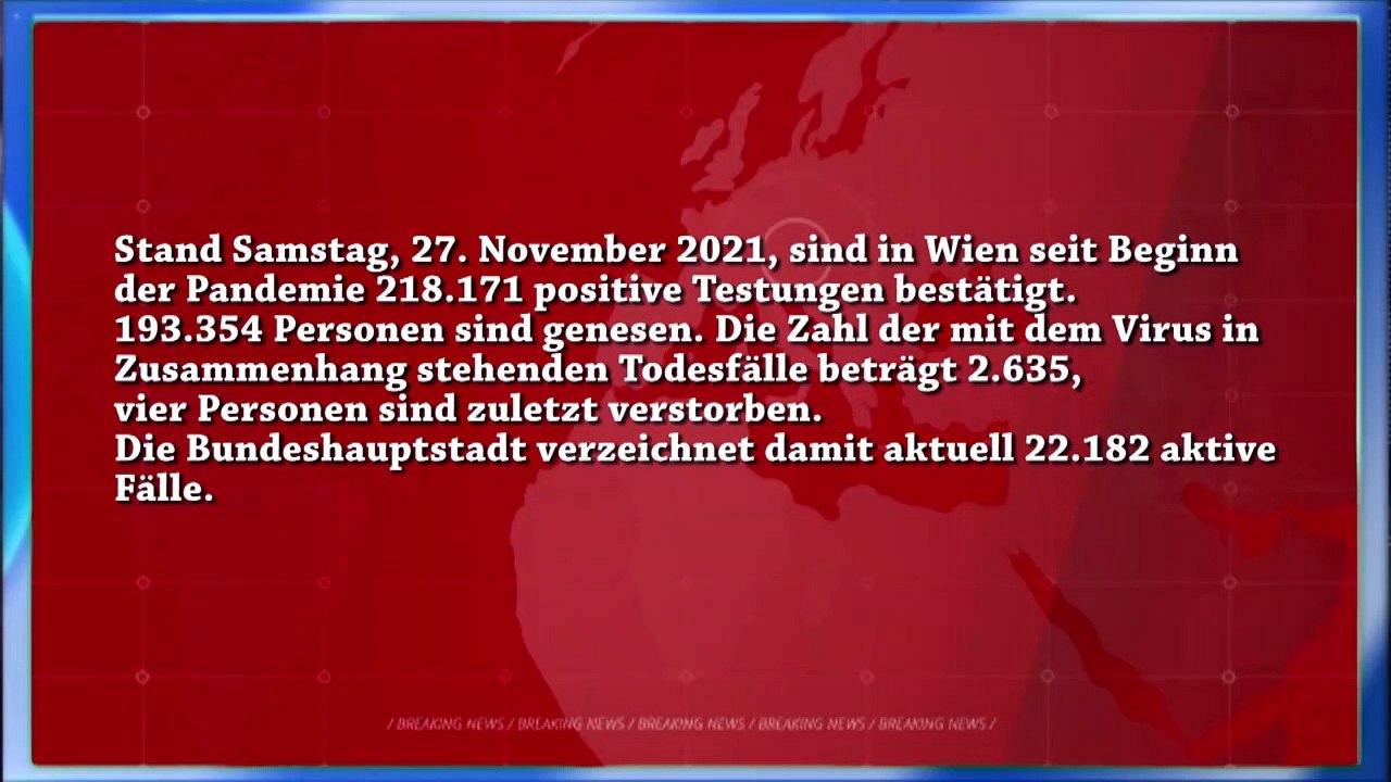 Corona News Wien Kennzahlen 27. 11. 2021