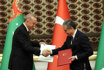 Türkmenistan'dan Cumhurbaşkanı Erdoğan'a "Devlet İşbirliği Nişanı"