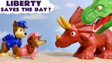 Paw Patrol Movie Liberty  saves the day with Dinosaurs - La Pat' Patrouille