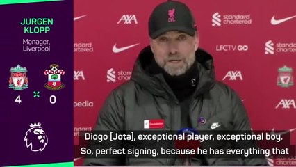 Tải video: Klopp hails 'perfect signing' Diogo Jota after Southampton win