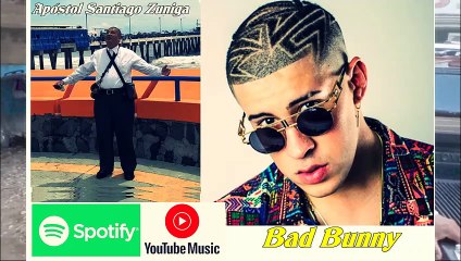 Apostol Santiago zuniga  recibe una ofrenda de Bad Bunny