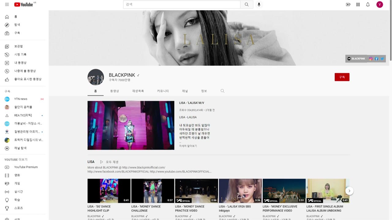 블랙핑크, 유튜브 구독자 7천만 돌파...아티스트로는 세계 최초 / YTN
