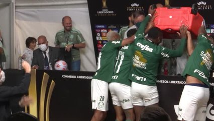 Watch out! Palmeiras coach Ferreira soaked after Copa Libertadores triumph
