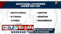 Mga biyahero mula South Africa at anim pang bansa, bawal munang pumasok sa Pilipinas; Re-entry ng fully vaccinated nationals mula sa non-visa required countries na kasama sa Green List countries, pansamantalang sinuspindi ng IATF