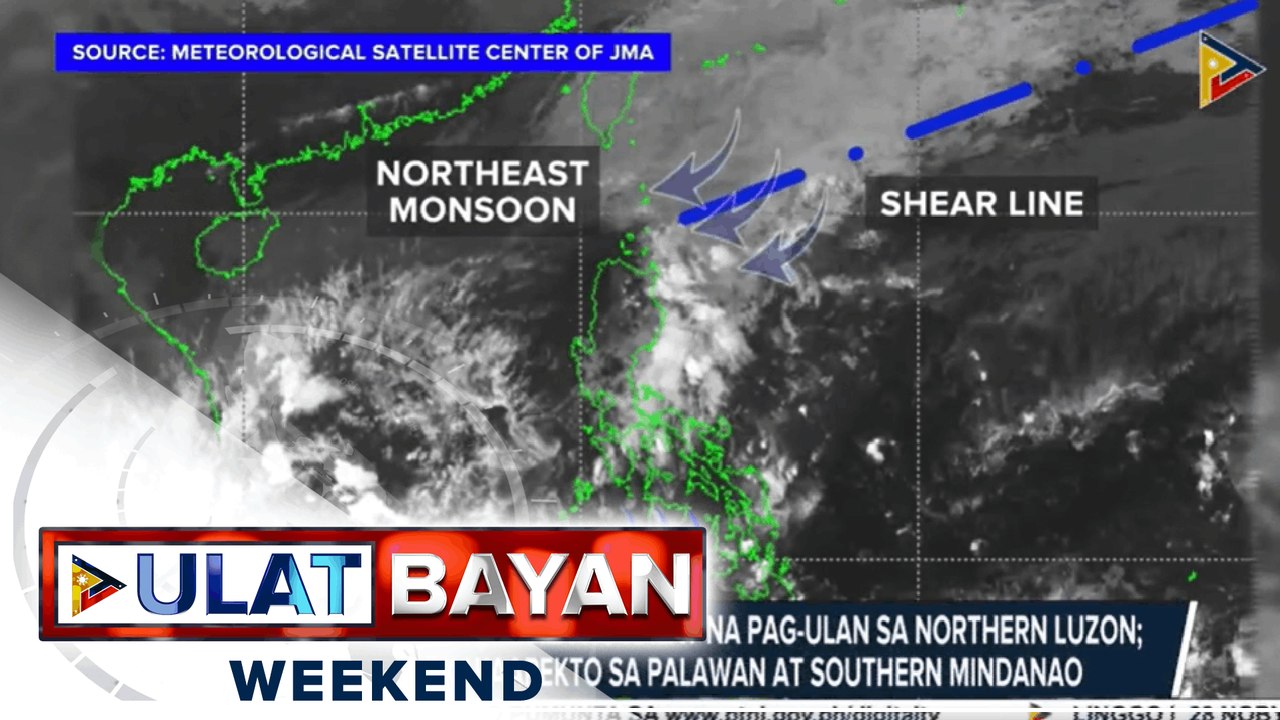 Shear line magdadala ng kalat na pag ulan sa Northern Luzon; ITCZ, nakaka-apekto sa Palawan at Southern Mindanao