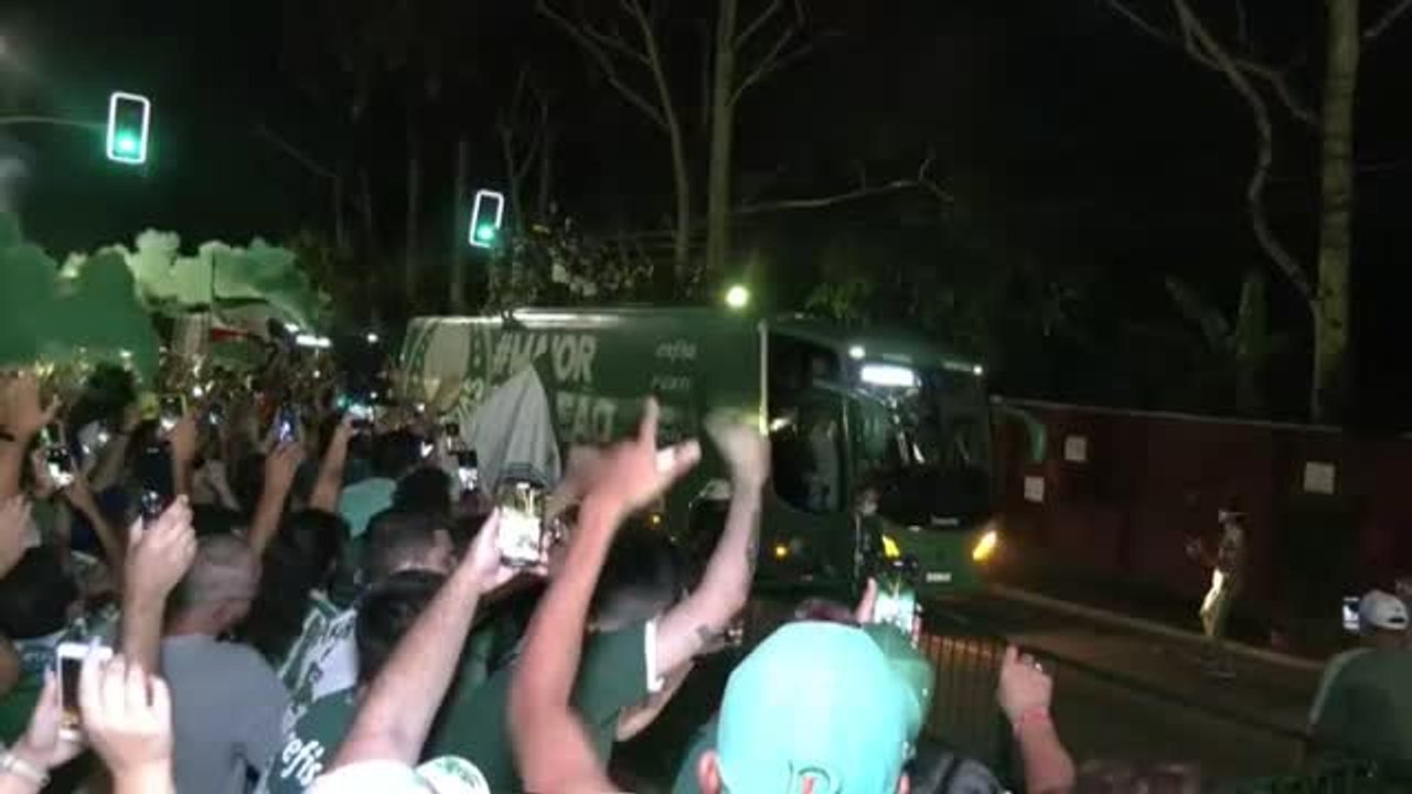 Miles de aficionados del Palmeiras celebran la segunda Copa Libertadores consecutiva