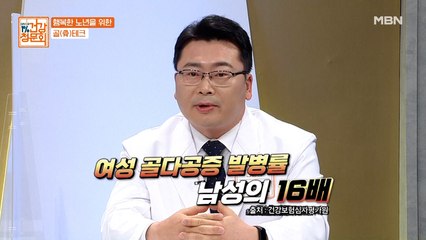여성 골다공증 발병률이 남성의 16배!?
