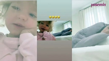 Pelin Akil uyurken kızının çektiği video izleyenleri güldürdü