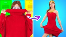 BRILLIANT HACKS TO BECOME POPULAR AT SCHOOL Fashion Clothes Hacks by 123 GO!