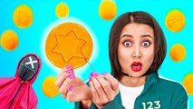 TRYING THE SQUID GAME Honeycomb Candy Challenge! How to Get Popular in Jail by 123 GO!