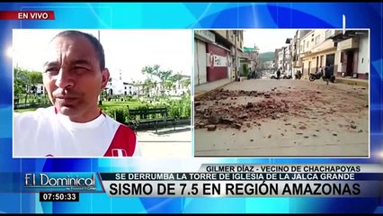 Chachapoyas: Torre de iglesia de la Jalca Grande se derrumba tras sismo de 7.5 en Amazonas