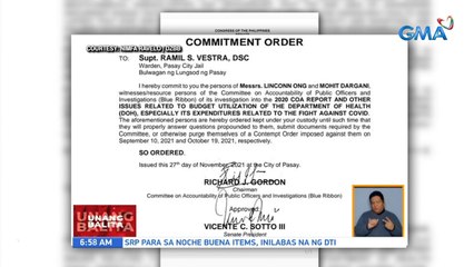 Paglilipat sa mga opisyal ng Pharmally Pharmaceuticals sa Pasay City Jail, aprubado na ngg Senado | UB