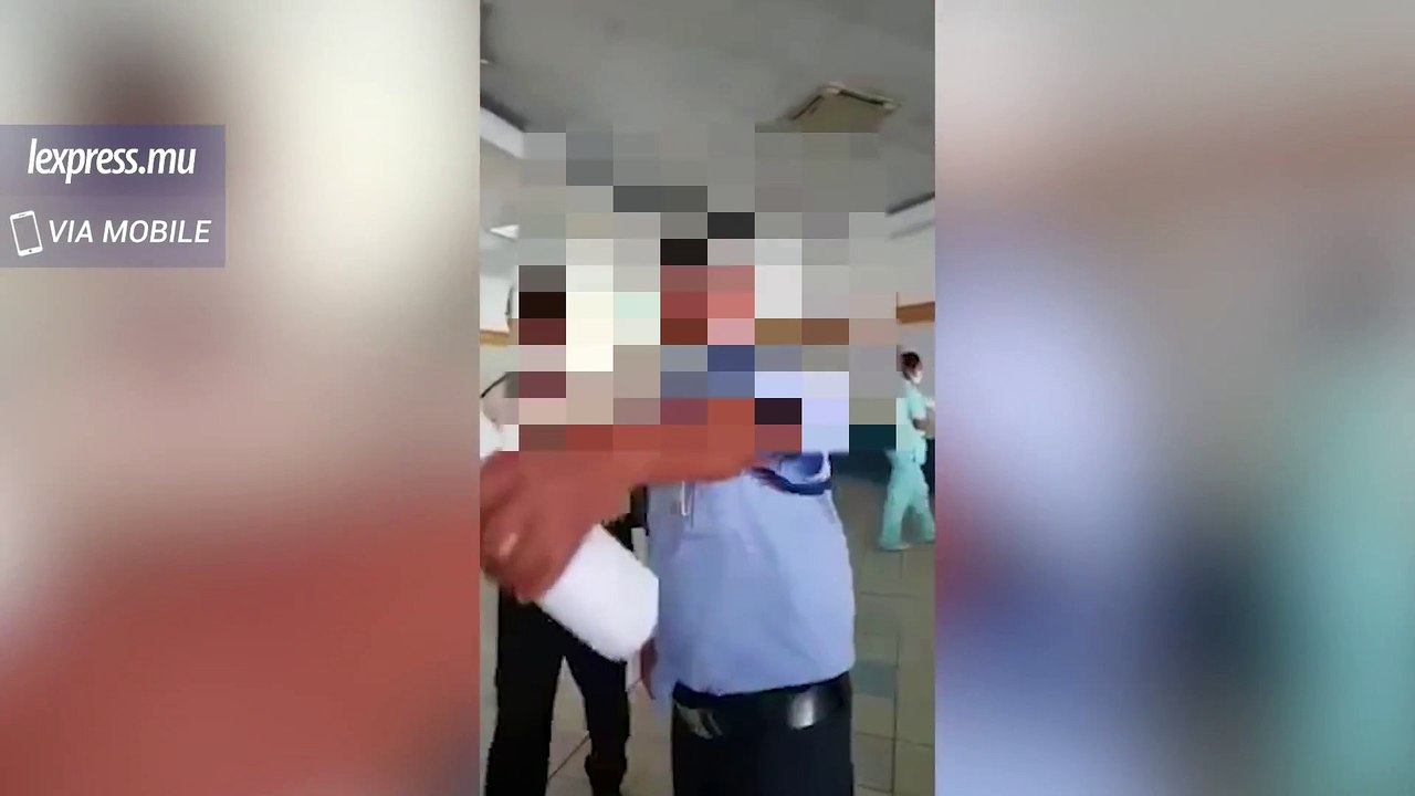 un policier refuse de bien porter son masque à l’hôpital
