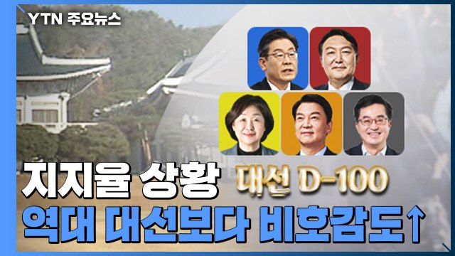 [키워드로 보는 대선정국] 대선 D-100, 지지율 상황...역대 대선보다 비호감도↑ / YTN