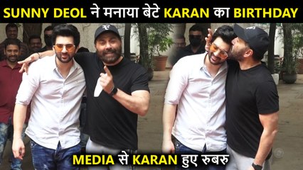 Humble Star Karan Deol Cuts His B'day Cake With Dad Sunny Deol, Thanks Dharmendra | Press Conference