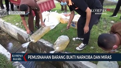 Pemusnahan Barang Bukti Narkoba Dan Miras Kejari  Gorontalo