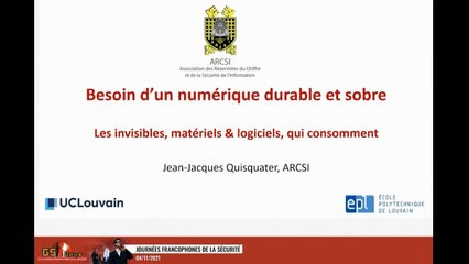 GSDays-2021: Jean-Jacques Quisquater et "le besoin d'un numérique durable et sobre"