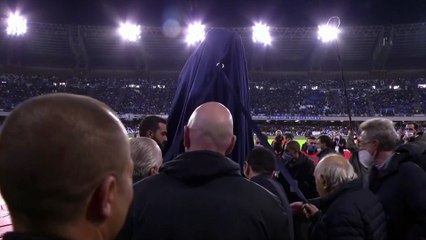 Serie A leaders Napoli unveil Maradona statue to mark anniversary of his death