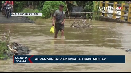 Sungai Riam Kiwa Jati Baru Meluap, Jalan dan Rumah Warga Terendam