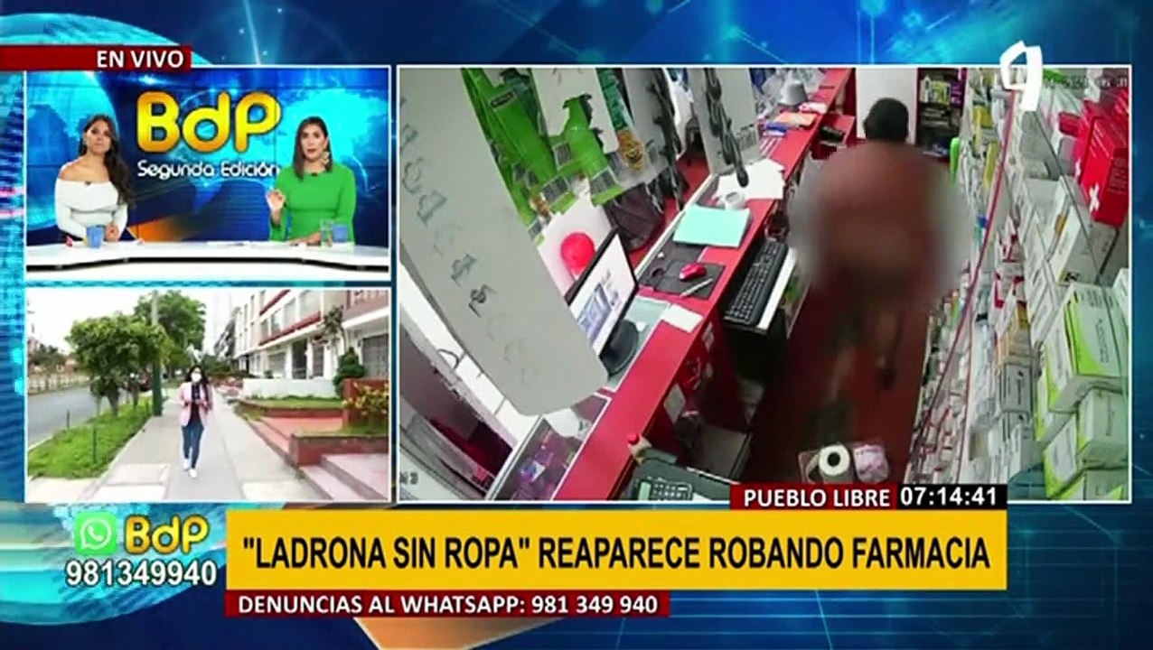 Vuelve la ladrona desnuda: simula tener alteraciones mentales para robar negocios