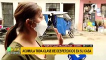 Comas: anciana con problemas mentales acumula toda clase de desperdicios en su casa