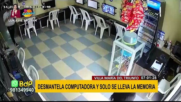Robo en cabina de internet de VMT: desmantelan computadora y se llevan la memoria