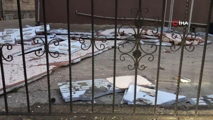 Isparta'da etkili olan fırtına okul duvarlarını uçurdu