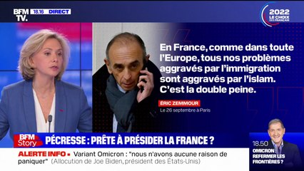 Valérie Pécresse: "La différence entre Eric Zemmour et nous, c'est que nous ne mélangeons pas 'islam' et 'islamisme'"