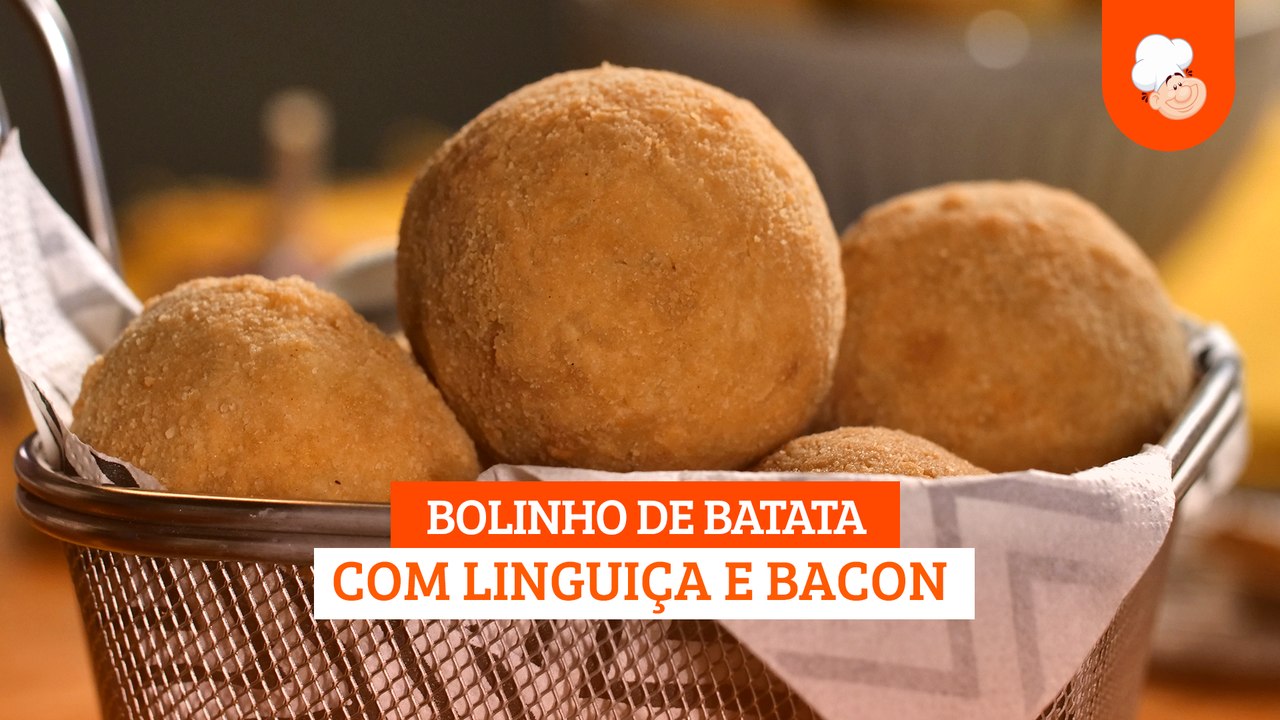 Bolinho de batata com linguiça