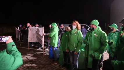Manifestation du service des travaux avant le collège communal de Jemeppe-sur-Sambre