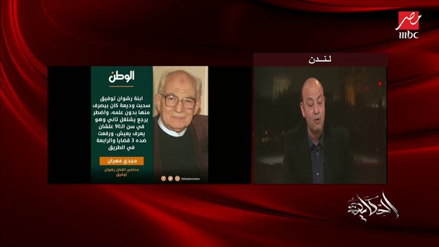 فك وديعة وإجراءات مش مضبوطة سر قضية نجلة رشوان توفيق ضد والدها وسبب الأزمة.. د. مجدي مهران محامي الفنان رشوان توفيق يوضح التفاصيل وهل يحق لها رفع قضايا؟