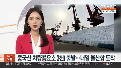 중국산 차량용요소 3천t 출발…내일 울산항 도착