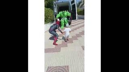 Spider-Man and the Hulk Surprise Little Boy