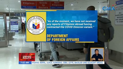 Pahayag ng Department of Foreign Affairs | UB