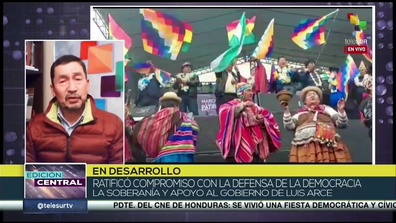 La Paz recibe a integrantes de Marcha por la Patria en defensa de la democracia