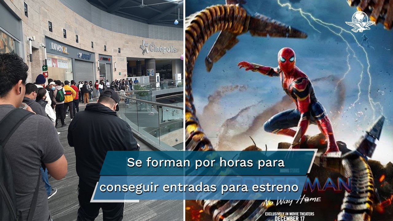 Desbordan filas en las taquillas de Cinemex y Cinépolis para el estreno de "Spiderman: No Way Home"
