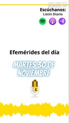 EFEMERIDES: martes 30 de noviembre de 2021