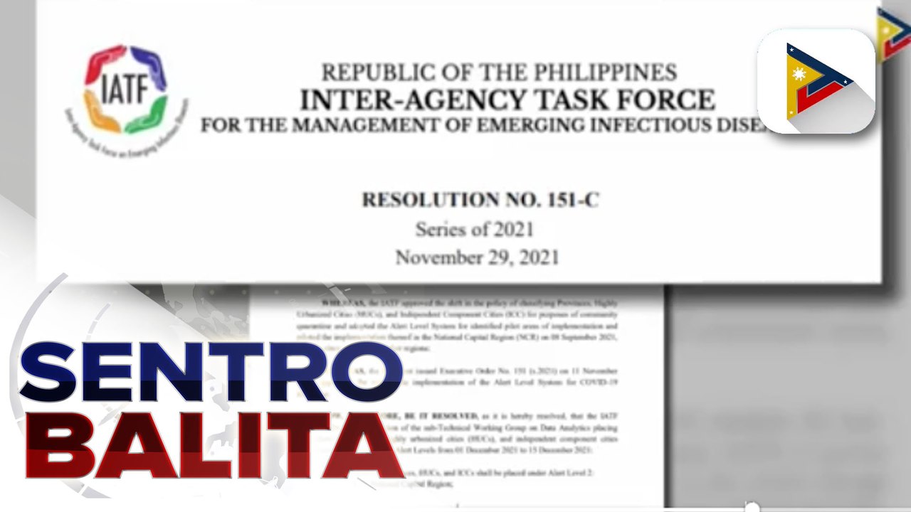 Alert level 2 sa NCR, pinalawig hanggang Dec. 15; Apayao, isasailalim sa Alert level 3 simula bukas