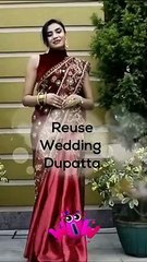 saree drape with dupatta