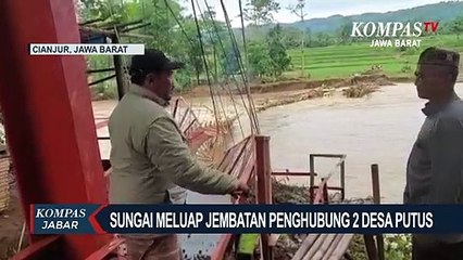 Sungai Meluap Jembatan Penghubung 2 Desa  Putus