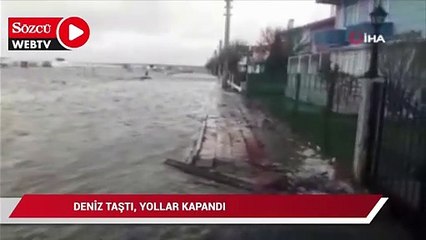 Download Video: Deniz taştı, yollar kapandı, suyun evlere girmesine ramak kaldı