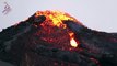 Impresionantes imágenes del desborde de uno de los nuevos canales lávicos en el volcán de La Palma