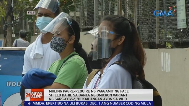 Muling pagre-require ng paggamit ng face shield dahil sa banta ng Omicron variant ng SARS-COV-2, 'di kailangan ayon sa WHO | 24 Oras News Alert