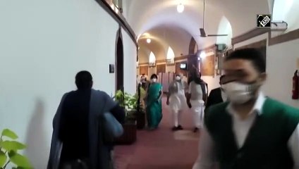 Watch: Opposition leaders hold meeting over suspension of 12 MPs from Rajya Sabha