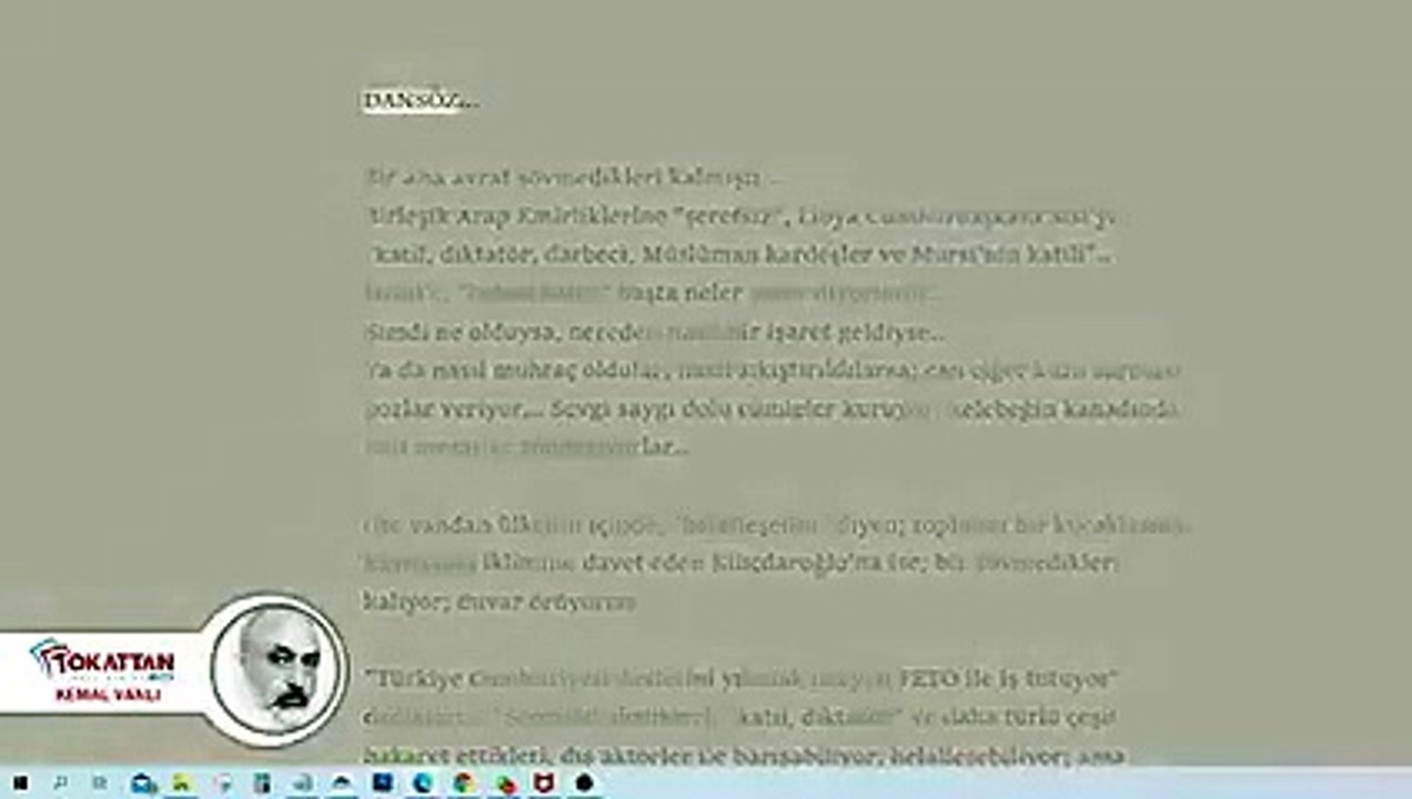 Gazeteci Kemal Vanlı'nın "Dansöz" isimli makalesi
