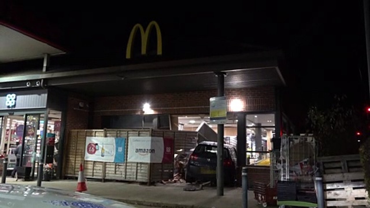 Car into Mcdonalds BuckBarn