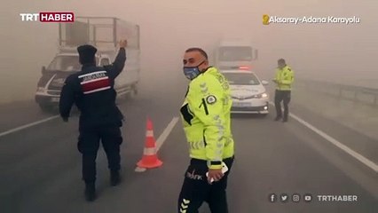 Aksaray-Adana karayolunda kum fırtınası