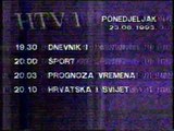 Raspored programa HTV1 i HTV2 23.08.1993