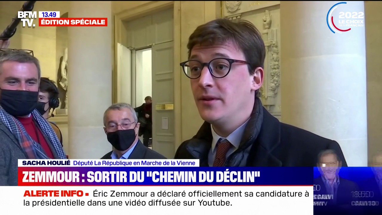 Pour Sasha Houlié (LaREM), la déclaration d'Éric Zemmour est une "tentative malheureuse de sortir d'une séquence désastreuse"